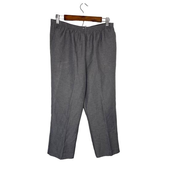 Alfred Dunner slacks pants trousers women's 12 GRAY elastic waist pull on slash - Picture 1 of 14